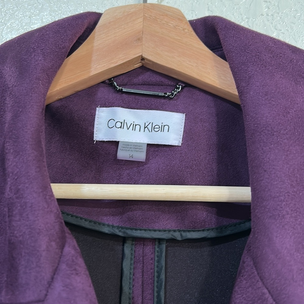 CALVIN KLEIN WOMENS RICH PURPLE UPHOLSTERY FABRIC JACKET SZ 14 NEW - Picture 5 of 12